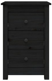Mesas de cabeceira 2 pcs 40x35x61,5 cm pinho maciço preto