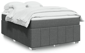 vidaXL Cama com molas/colchão 140x190 cm tecido cinzento-escuro