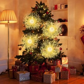 Conjunto de 2 luzes suspensas de Natal 54 cm e 44 cm Ornamentos suspensos para exterior pré-iluminados com 1488 bolas de luz LED