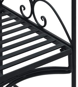 Banco de Exterior Preto Preto Metal Grande Inserções Decorativas