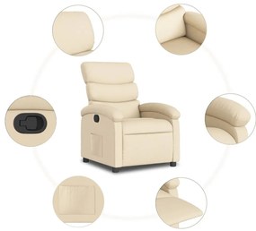 Poltrona reclinável tecido cor creme
