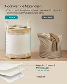 Cesto para roupa suja 60 L com tampa e pega 41 x 41 x 46 cm castanho camelo