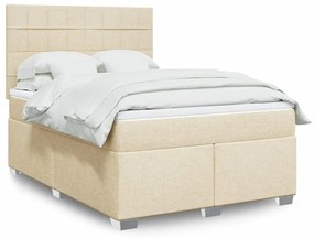 Cama com molas/colchão 140x190 cm tecido cor creme