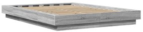 Estrutura de cama 135x190 cm derivados de madeira cinza sonoma
