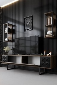 Conjunto de Mobiliário de Sala – Black Line Set – Nogueira e Preto