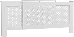 HOMCOM Cobertura para Radiador Ajustável Contemporâneo Extensível 136*200x21,5x91,7 cm Branco | Aosom Portugal