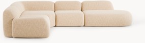 Sofá de canto modular XL em bouclé com chaise longue Wolke