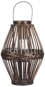 Lanterna em madeira de bambu escura 43 cm PANAT Beliani