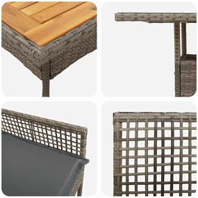 Conjunto de Jantar 5 Peças com Almofadas Cinza Polirattan