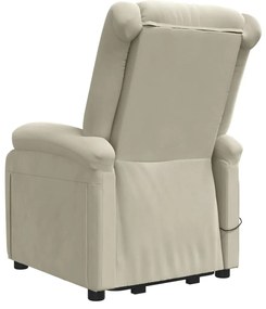 Poltrona de massagens veludo cor creme