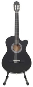 12 pcs conjunto de guitarra clássica com 6 cordas 38" preto