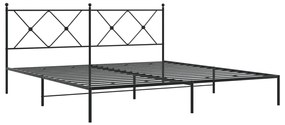 Estrutura de cama com cabeceira 183x213 cm metal preto