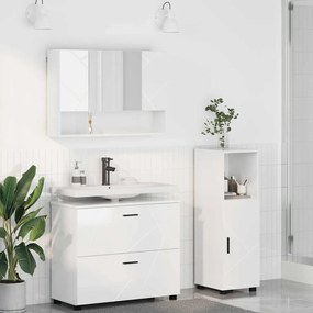 vidaXL Conjunto de Móveis para Banheiro 3 pcs Branco brilhante