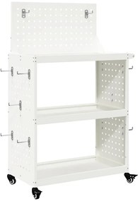 Carro de Ferramentas Branco 65 x 35 x 111 cm Metal
