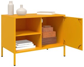 Móveis de TV 2 pcs 68x39x50,5 cm aço amarelo mostarda