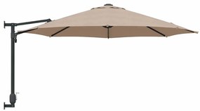 Guarda-sol de Jardim Montado na Parede da Taupe 250 cm