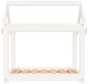 Cama para cães 71x55x70 cm madeira de pinho maciça branco