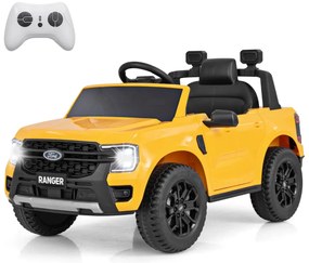 Carro deslizante Caterpillar licenciado com reboque removível para meninos e meninas de 1,5 a 3 anos - amarelo
