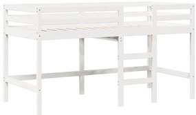 Cama alta com telhado 90x190 cm pinho maciço branco