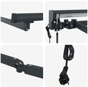 Toldo Elétrico Antracite 5 x 3 m Alumínio &amp; Poliéster
