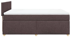 Cama com molas/colchão 140x200 cm tecido castanho-escuro