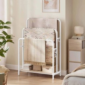 Toalheiro com 3 calhas 70 x 30 x 100 cm Branco + bege natural