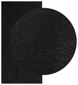 Tapete pelo curto macio e lavável HUARTE 100x200 cm preto