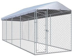 Canil de exterior com telhado 760x190x225 cm
