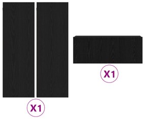 Conjunto de Estante para TV vidaXL de 4 Peças Carvalho Preto Madeira E