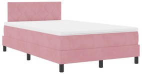 Cama Box com Colchão vidaXL Rosa 120x200 cm Veludo