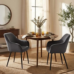Conjunto de 2 cadeiras de sala de jantar (MESA NÃO INCLUIDA) 85 x 63 x 62,5 cm cinzentas