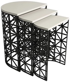 Mesas de Encostar Stil Metal Ferforje – Creme Preto – 46x62x33 cm / 41