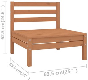 10 pcs conjunto lounge de jardim pinho maciço castanho mel