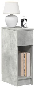 vidaXL Mesas de cabeceira com gaveta 2 pcs 20x36x60cm cinzento cimento
