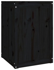 Caixa para roupa 44x44x66 cm madeira de pinho maciça preto