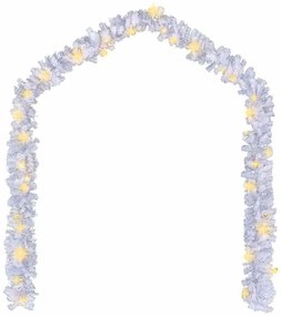 Grinalda de Natal com luzes LED 10 m branco