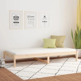 Sofá-cama de solteiro 90x190 cm madeira de pinho maciça