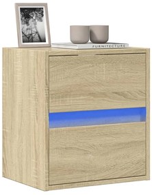 Móvel de parede p/ TV c/ luzes LED 41x31x45 cm carvalho sonoma