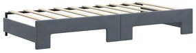 Sofá-cama c/ gavetão e gavetas 90x190 cm veludo cinzento-escuro