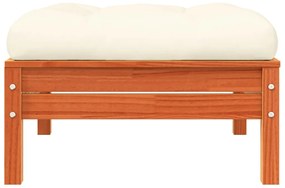 Apoios pés jardim c/ almofadões 2 pcs pinho maciço castanho-mel