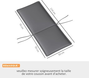 Conjunto de 4 almofadas para cadeiras de exterior (NÃO INCLUIDAS) com presilhas e faixa ajustável, resistentes ao desbotamento, UPF50+, 124 x 50 x 5 c