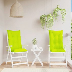 vidaXL Almofadões cadeiras altas de jardim 2pcs tecido verde brilhante