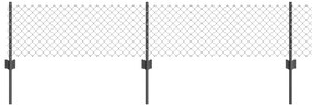 vidaXL Cerca e Poste Cinzeto 0,4 x 25 m Aço