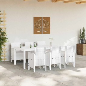 Conjunto de Jantar para Jardim 7 pcs Branco 200 x 100 x 73 cm