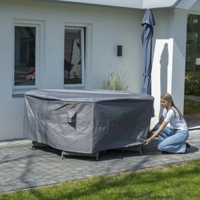 Cobertura para mobiliário de exterior redonda 320 cm cinzento