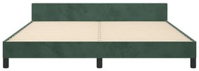 Estrutura de cama sem colchão 160x200 cm veludo verde-escuro