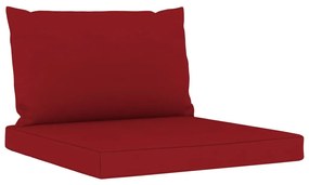 Sofá de jardim com 4 lugares almofadões vermelho tinto