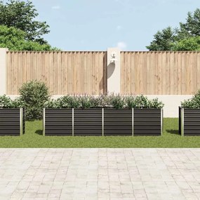 Canteiro jardim elevado 320x40x77 cm aço galvanizado antracite