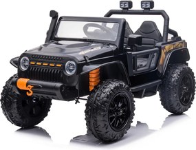 Jipe elétrico para Crianças 24V 4x4 Jeep Monster Rodas de espuma EVA, assento Couro ecológico Preto