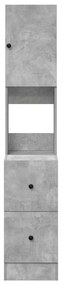 Armário de Cozinha Cinza Concreto 35x50x180 cm Madeira Ingenheirada